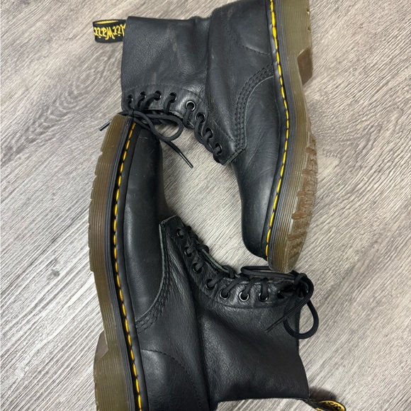 Dr. Martens Black Leather Combat Boots - Picture 4 of 7